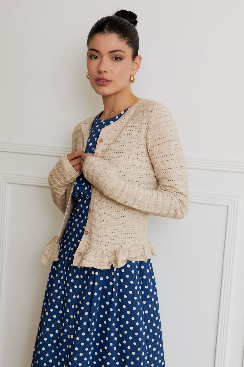 Calling Out Long Sleeve Button Ruffle Cardigan