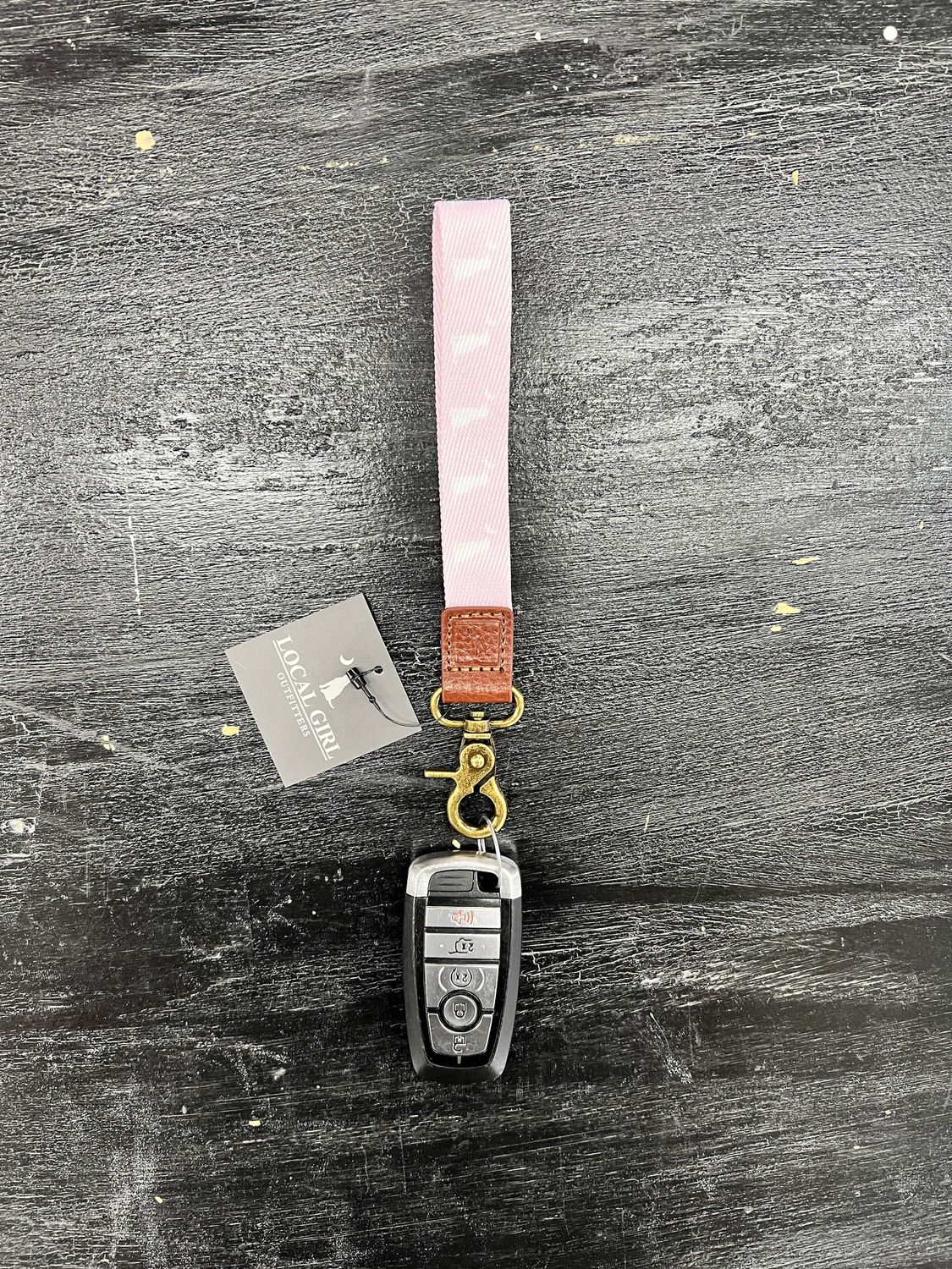 Pink Dog &amp; Moon Wrist Lanyard