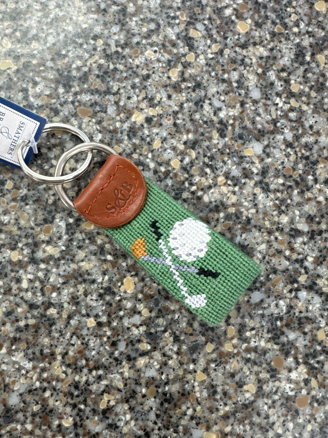 Golf Clubs Key Fob - Sage