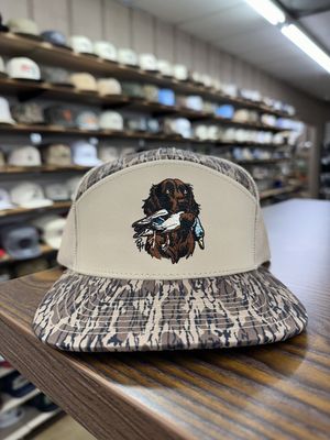 Boykin Spaniel &amp; Mallard 7 Panel Hat - Timber Camo
