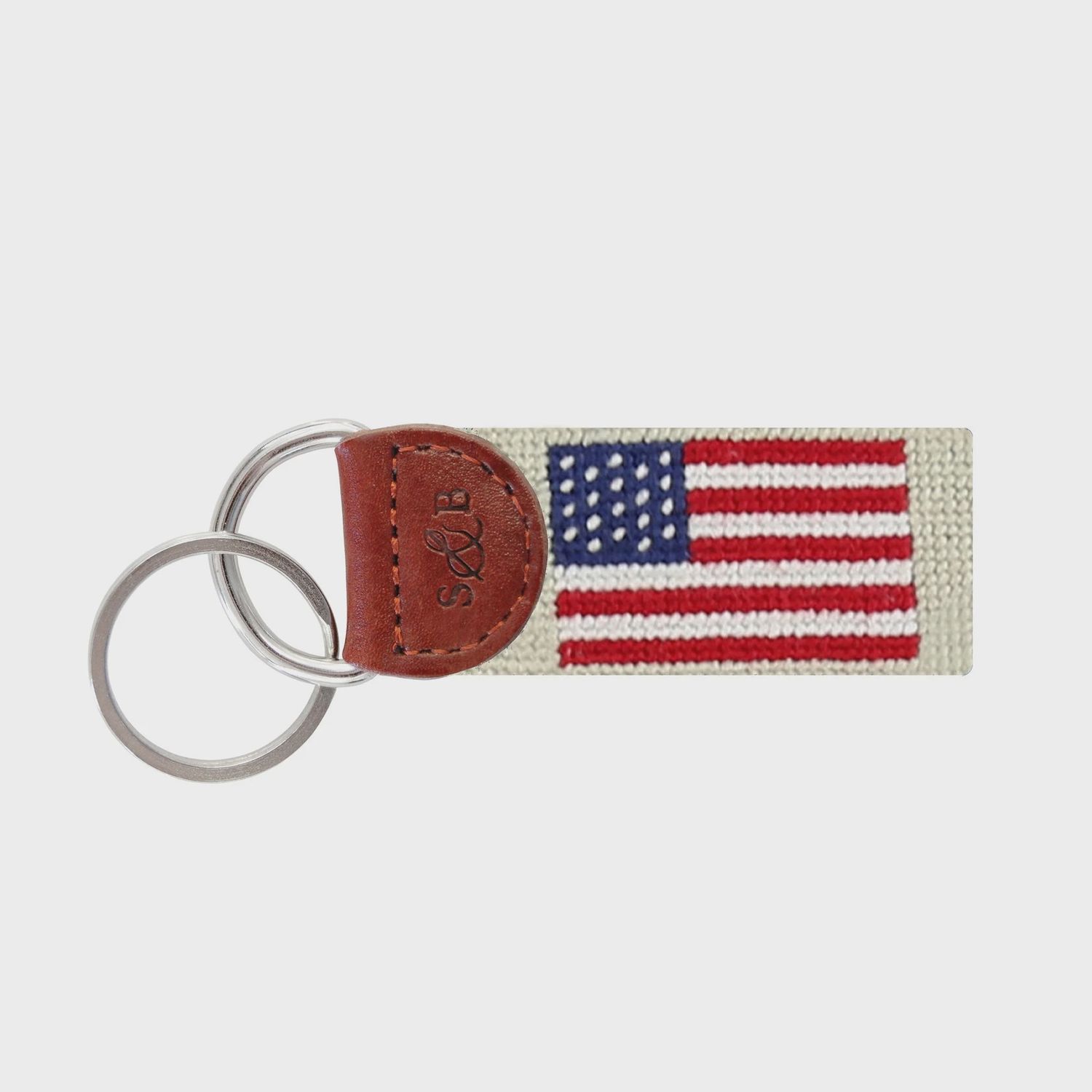 American Flag Key Fob - Light Khaki