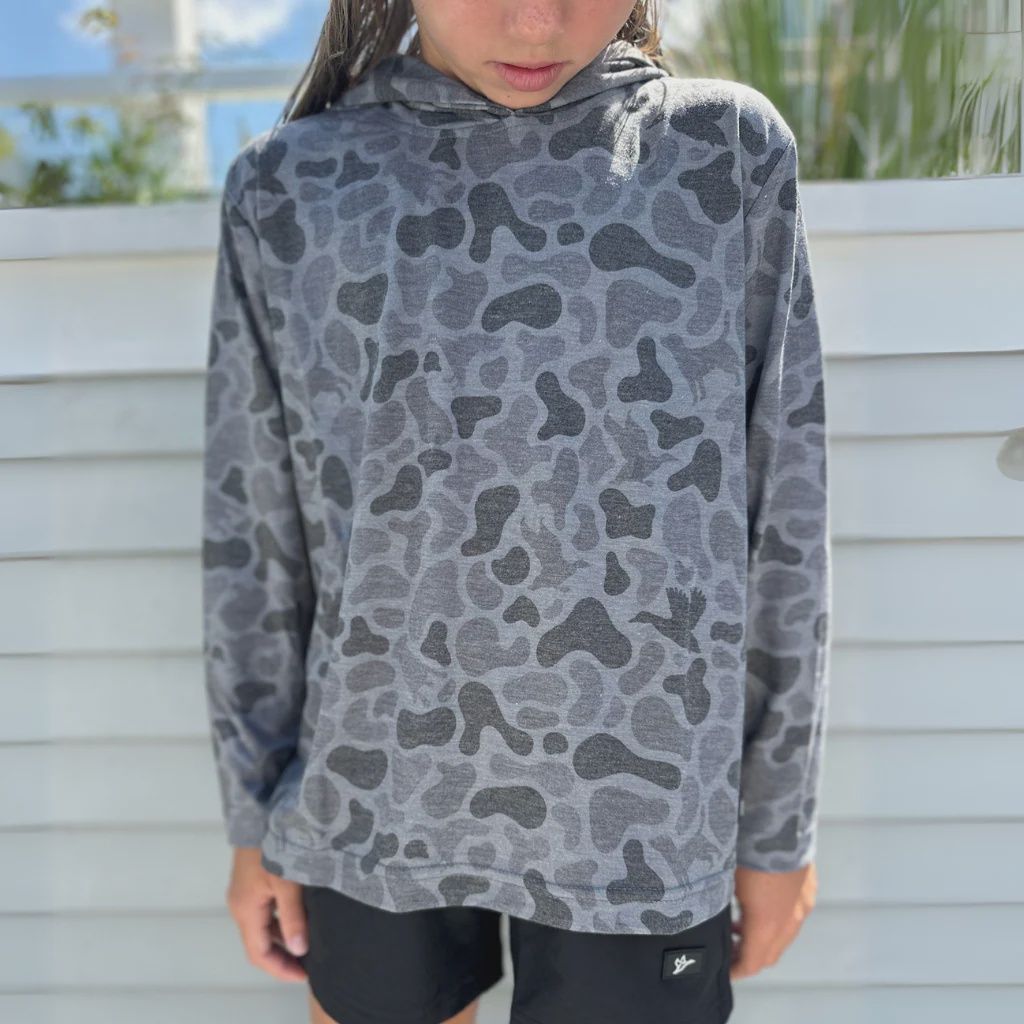 Youth Hooded Performance Shirt - Kandahar Camo