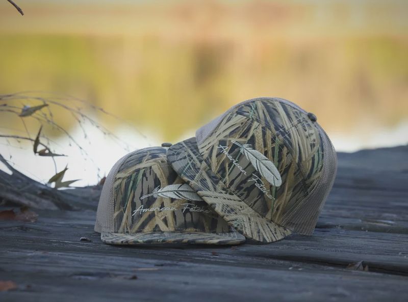 The Feather 7 Panel Trucker Hat - Shadow Grass