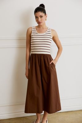 Be Available Sleeveless Mix Maxi Dress