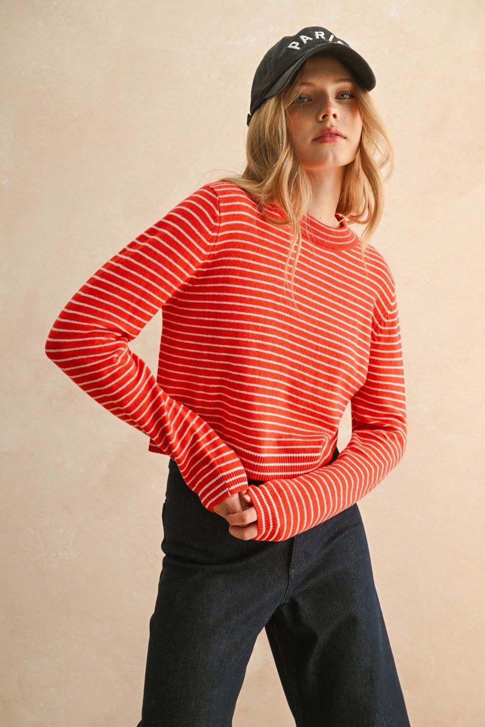 Be The One Striped Sweater, Color: Red/White, Size: SML