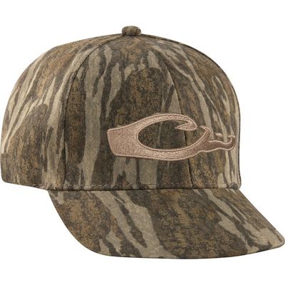 Camo Flat Bill Cap - Mossy Oak Bottomland