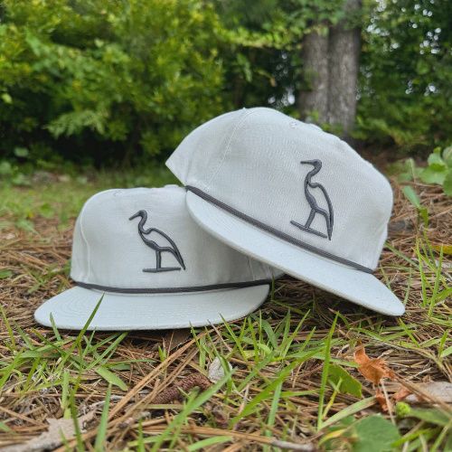 Heron Embroidered Rope Hat - Salt