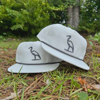 Heron Embroidered Rope Hat - Salt