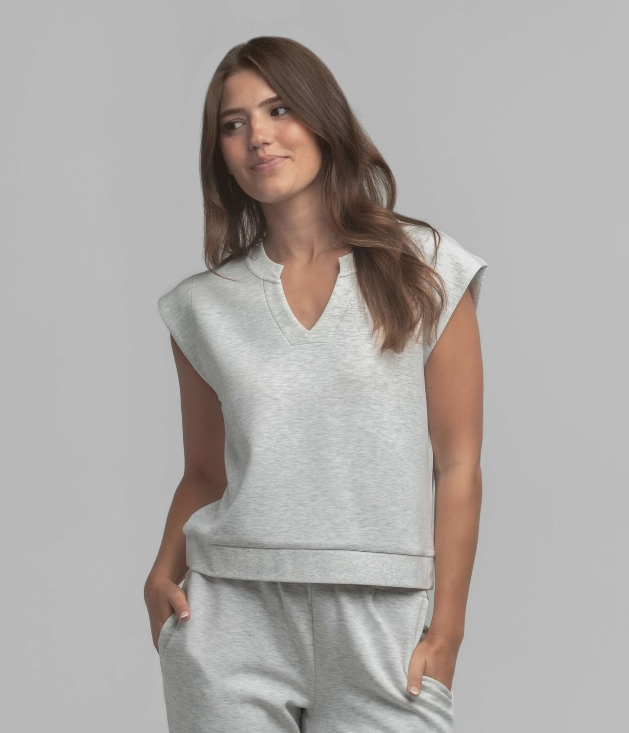 AstroKnit V Neck Short Sleeve Top