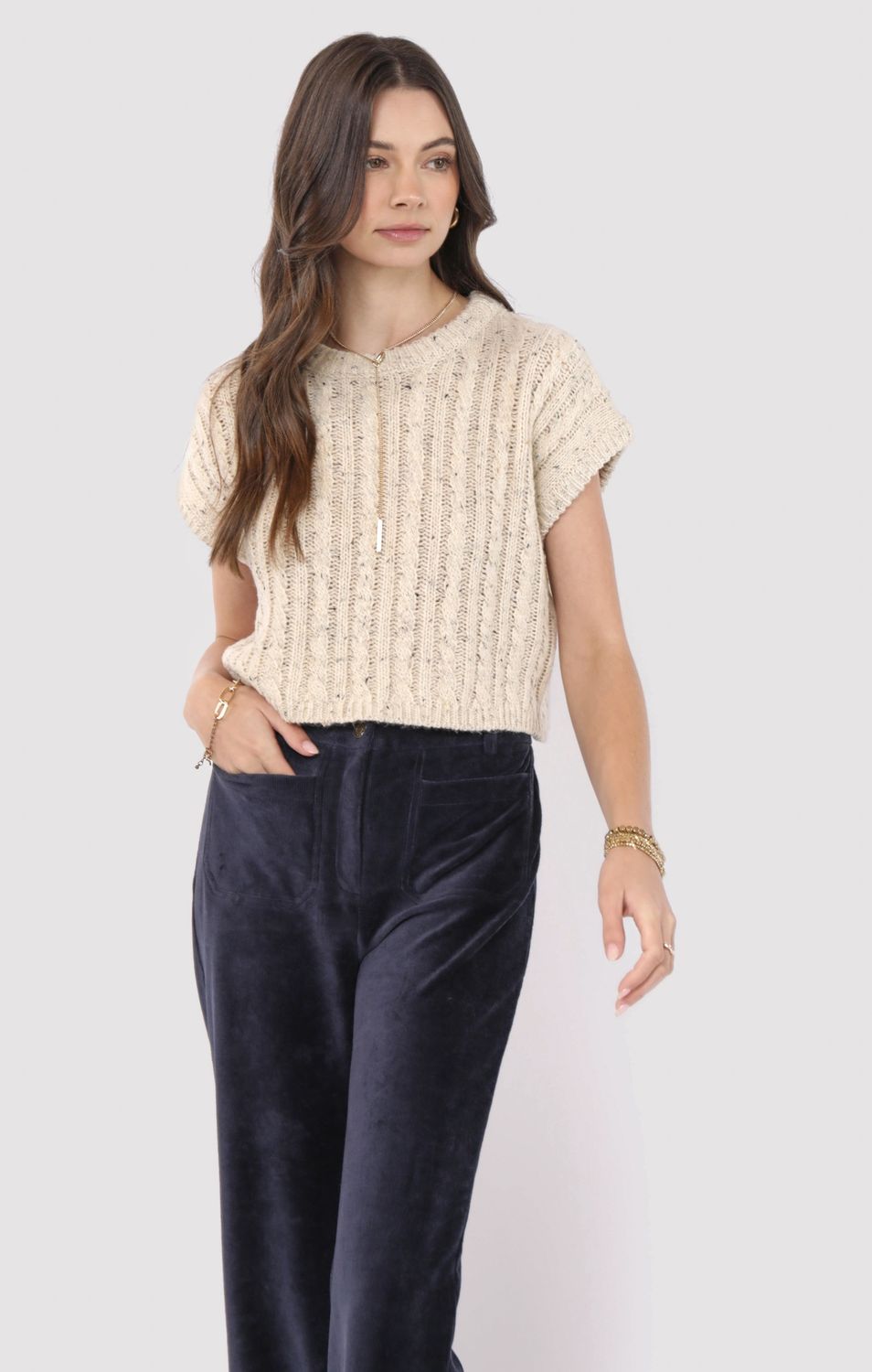 Effortless Cable Knit Sweater Vest