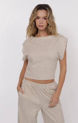 Cindy Strong Shoulder Sleeveless Knit Top