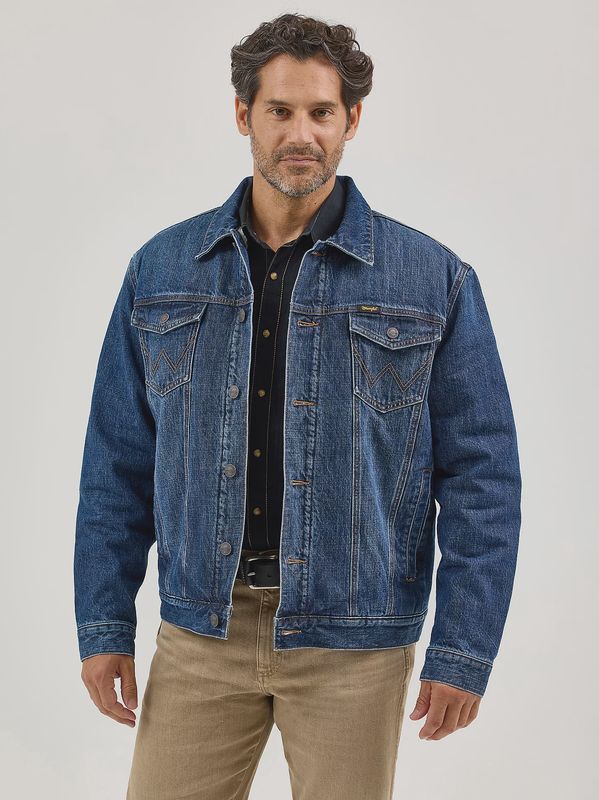 Retro Sherpa Lined Western Denim Jacket
