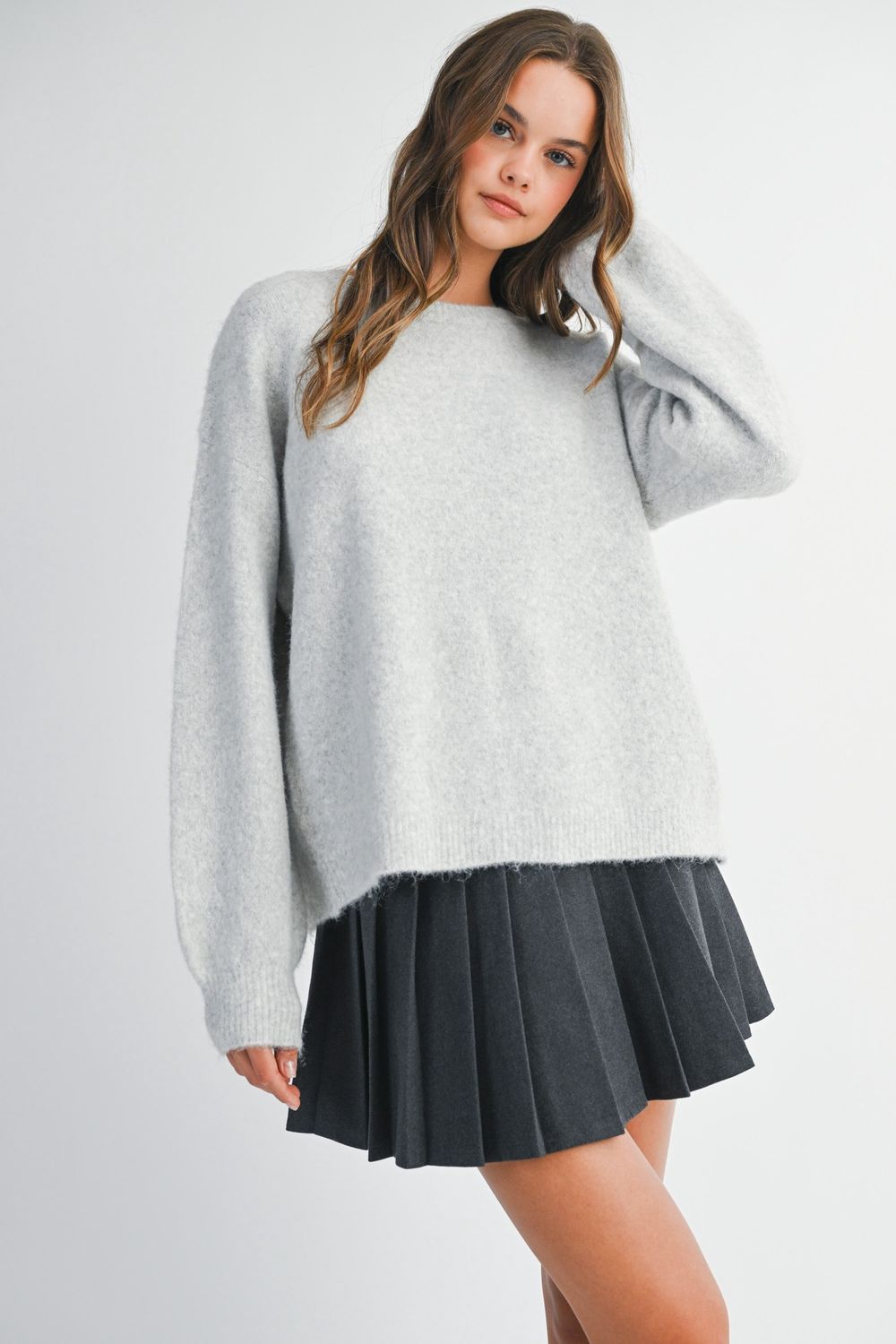 Back To Back Bow Detail Sweater, Color: H Grey, Size: SML