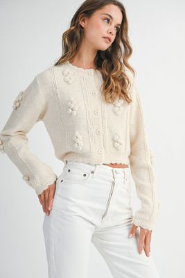 Keep Us Together Pom Pom Detail Cardigan