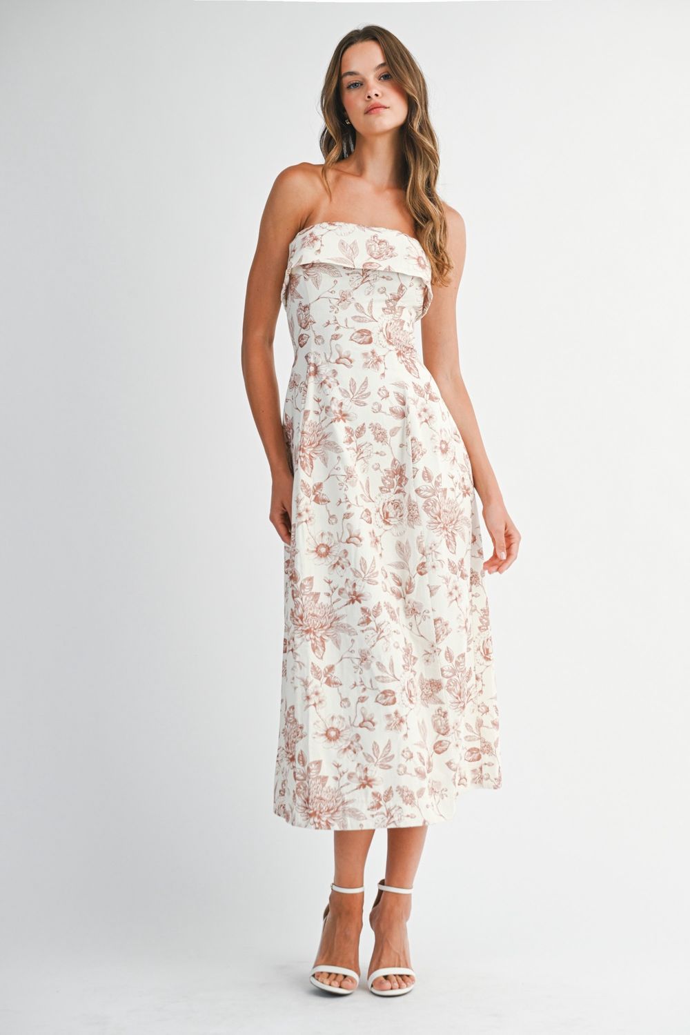 Dine Out Strapless Midi Dress