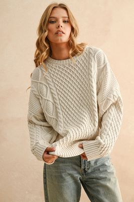 Say Less Cable Knit Sweater