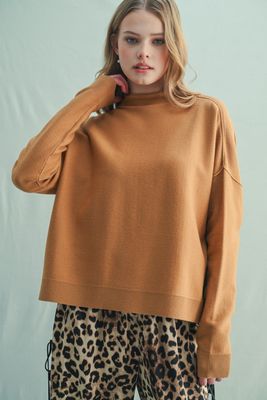 Sweeter Than Honey Mock Neck Knit Sweater