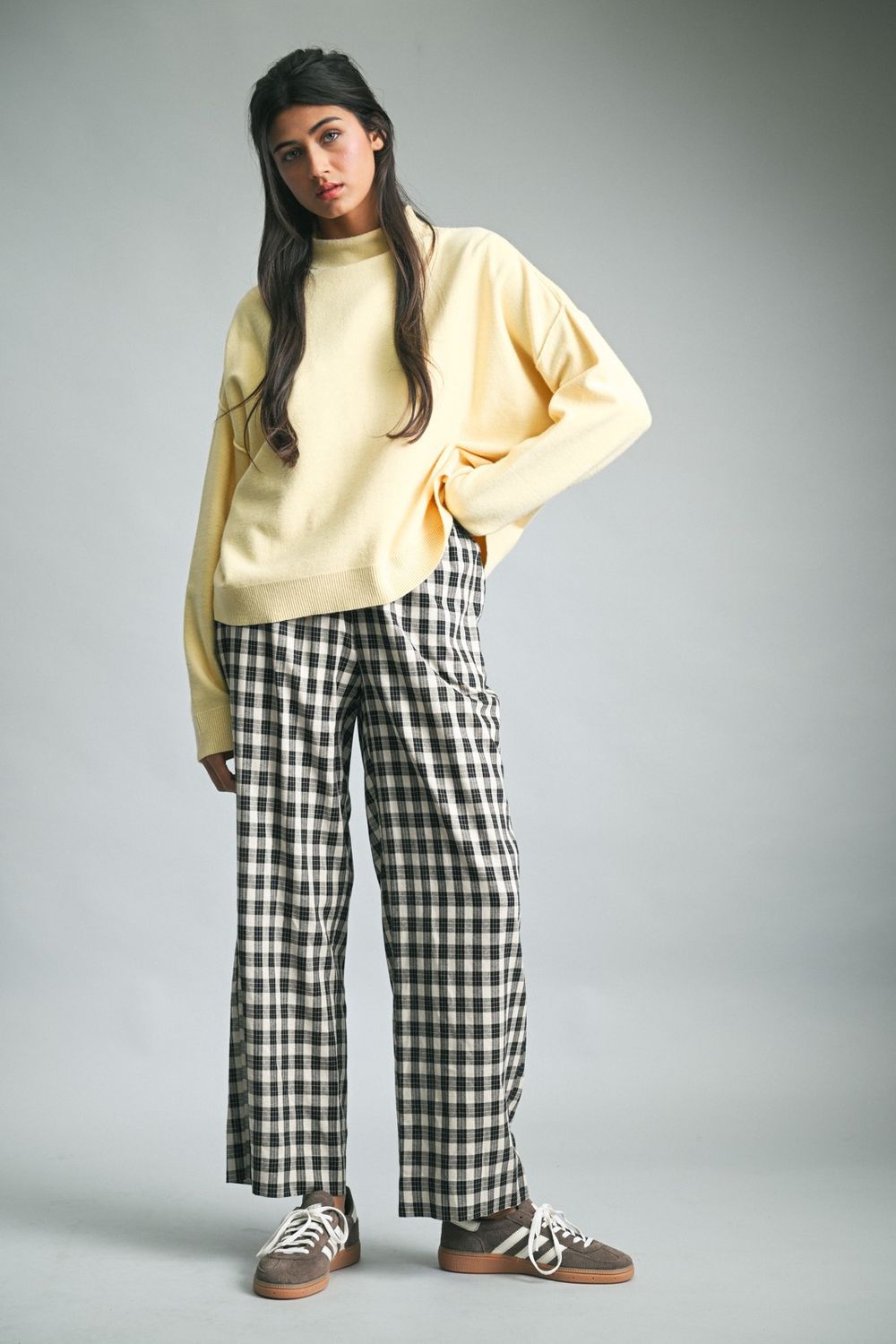 Sweeter Than Honey Mock Neck Knit Sweater, Color: Butter, Size: SML
