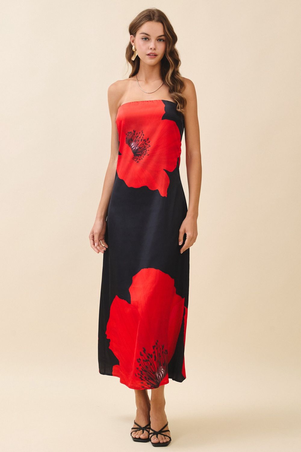 Save The Dance Strapless Midi Dress
