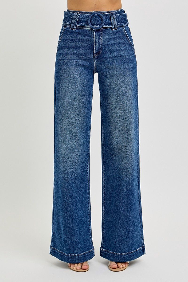 The Macie Tummy Control Wide Leg Jeans