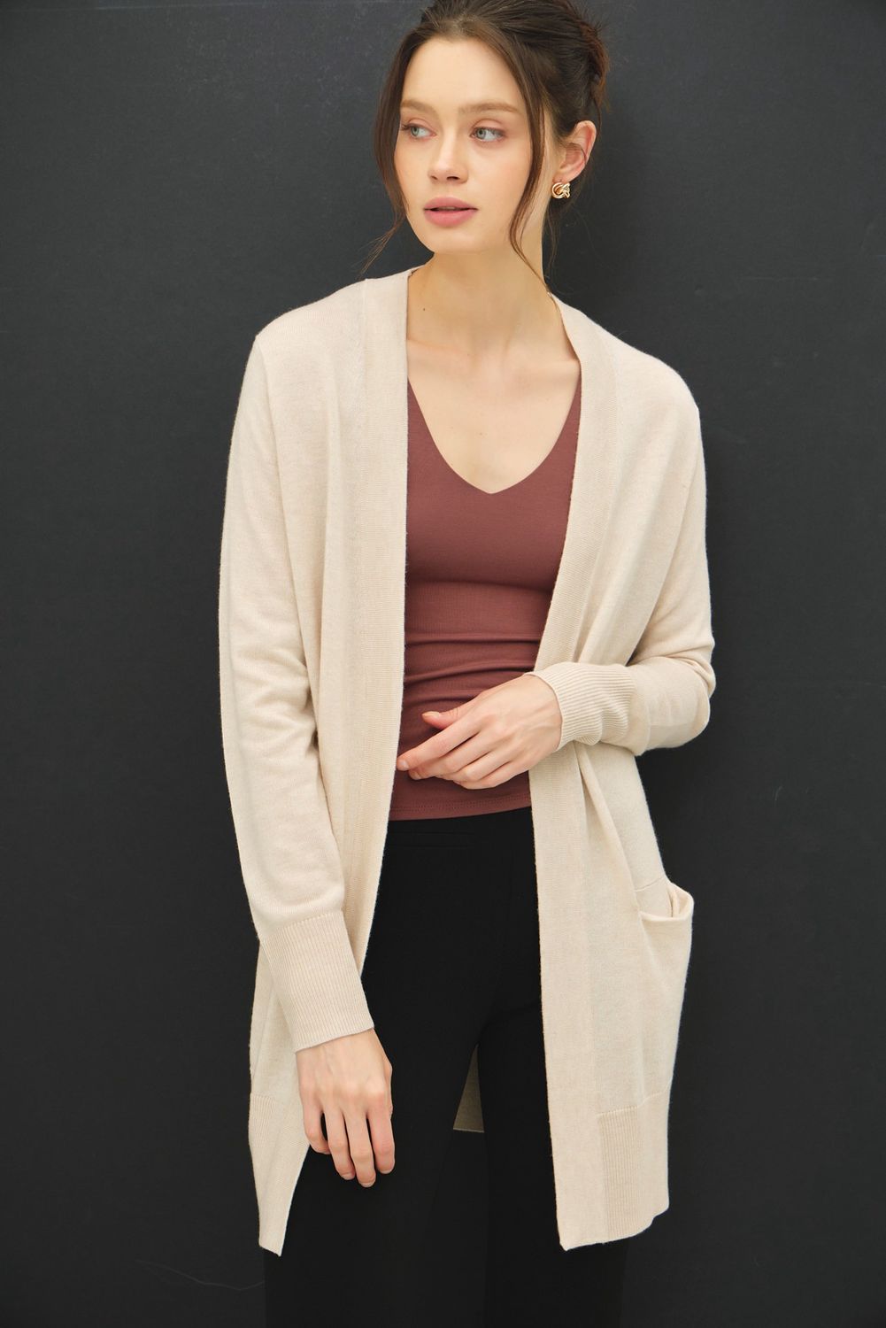 Cozy Basic Long Knit Cardigan