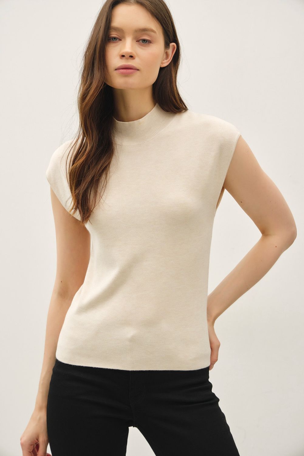 Nowhere To Go Cap Sleeve Knit Top