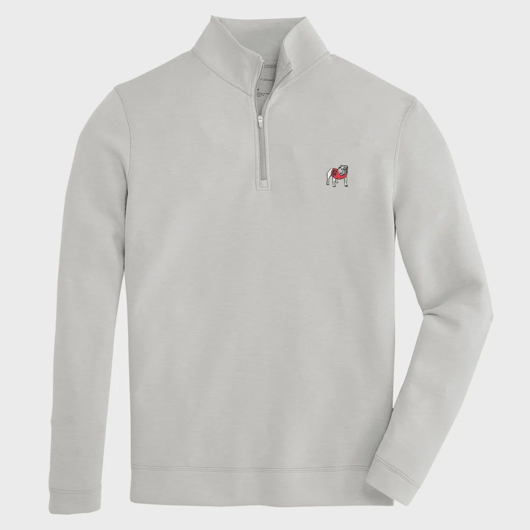 Yeager Standing Bulldog Performance Quarter Zip, Color: 076-Mirage Grey, Size: MED