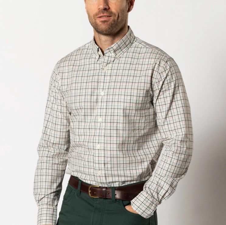 Cotton Twill Long Sleeve Button Up Shirt