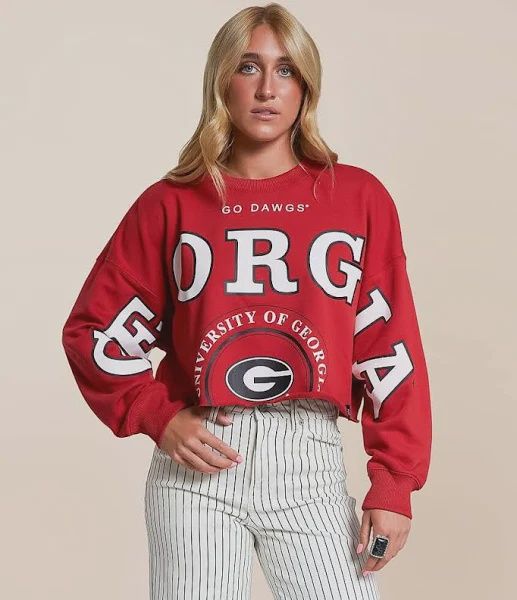 UGA Phipps Spilt LS Cropped Shirt