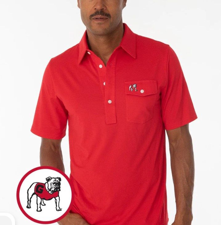 NCAA UGA Standing Bulldog Polo, Color: Red, Size: MED