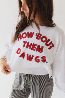 UGA Perkin Chenille Cropped Crewneck