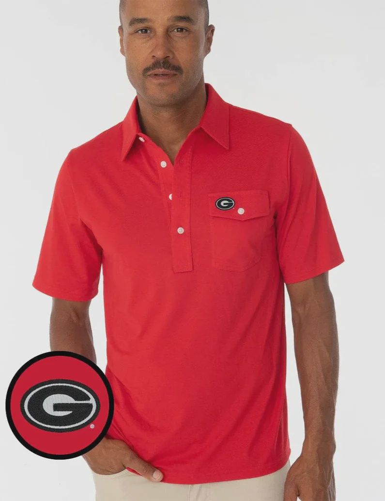 NCAA Gerogia G Polo, Color: Red, Size: MED