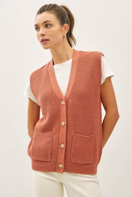 Out With The Old Sweater Vest W/ Buttons