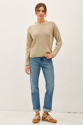 Take Me Away Acid Wash Sweater