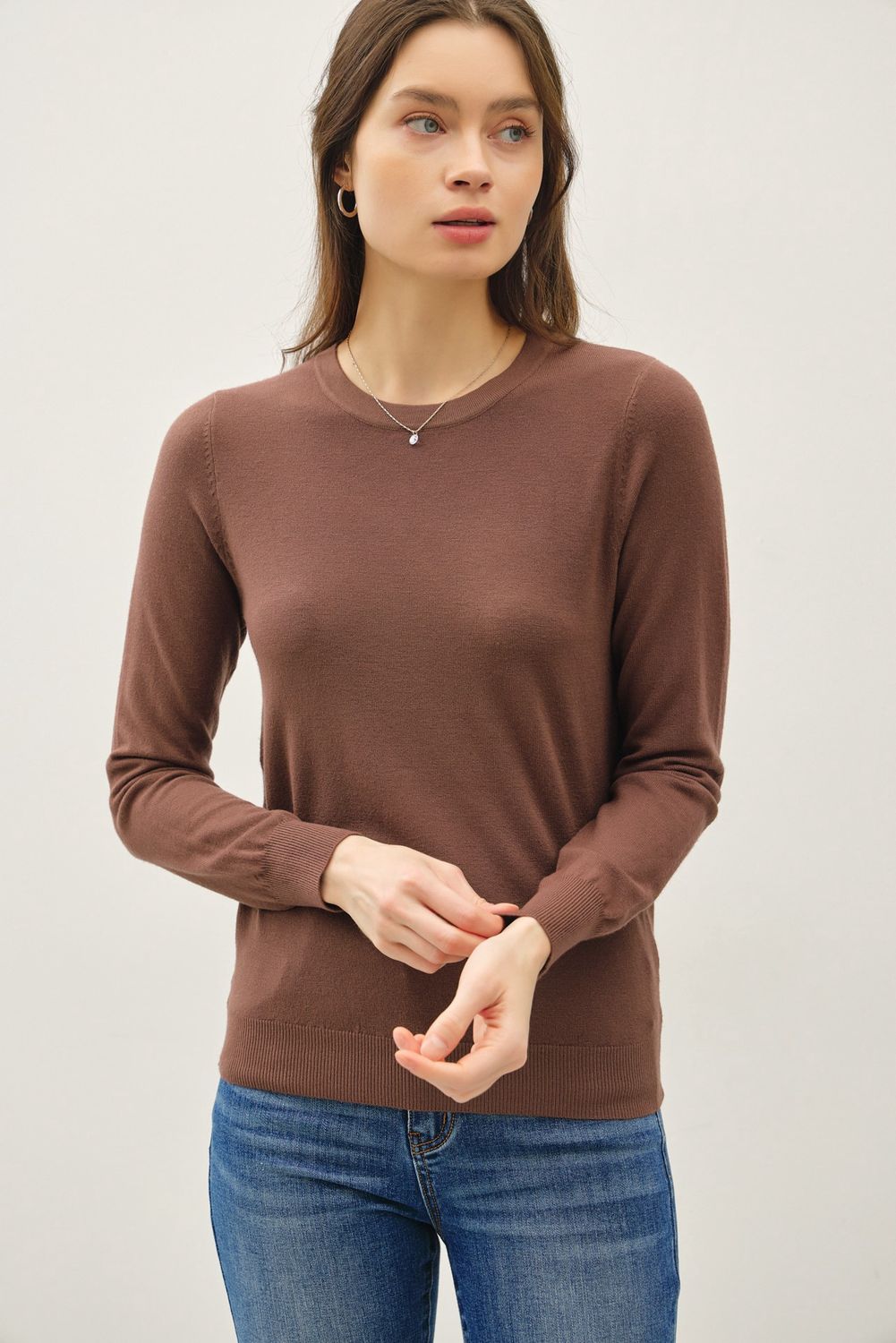 The Favorite Light Weight Sweater, Color: Brown, Size: SML
