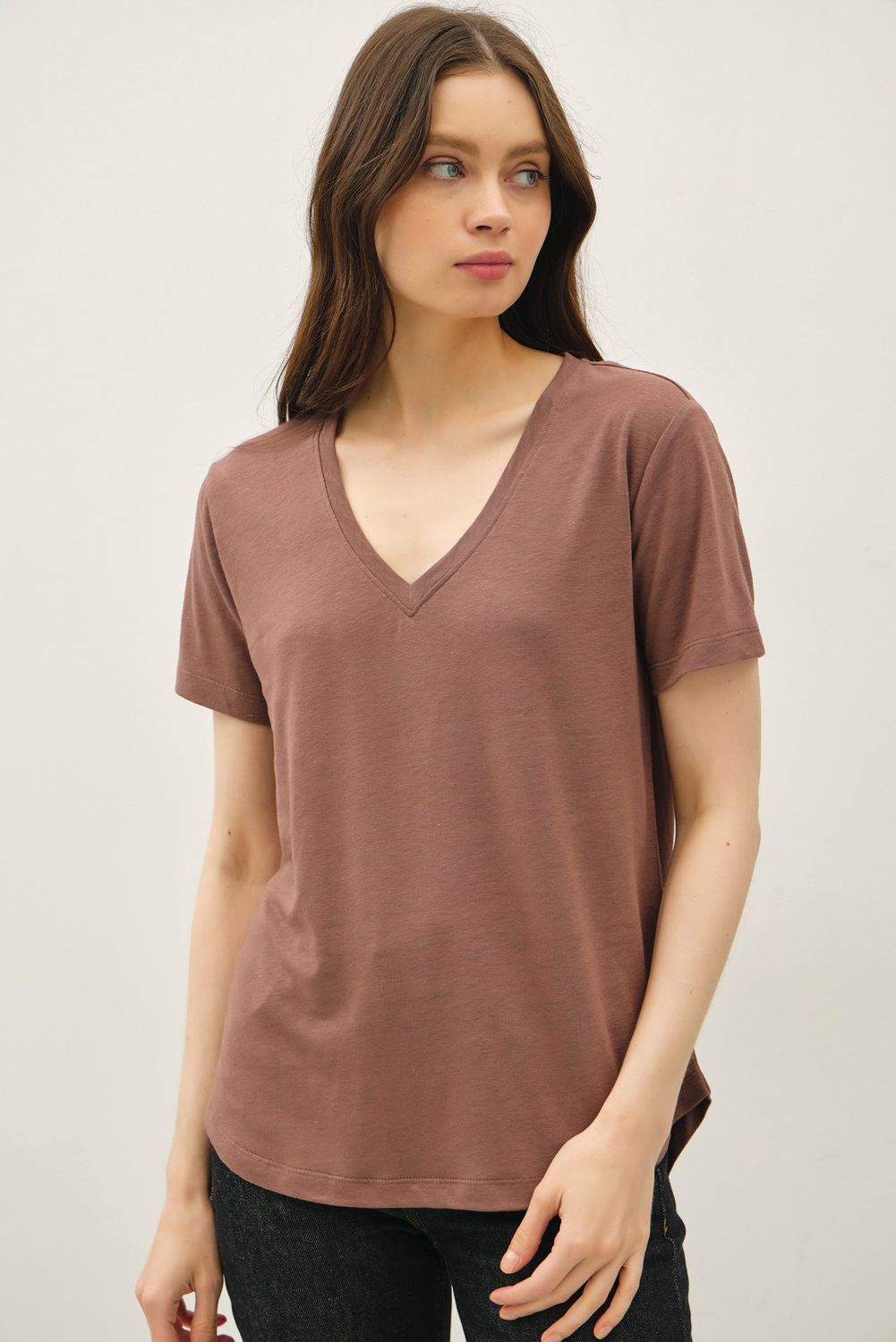 Flattering V-Neck Short Sleeve Top