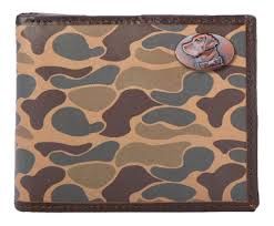 Old School Camo Bifold Passcase Wallet, Style: Lab