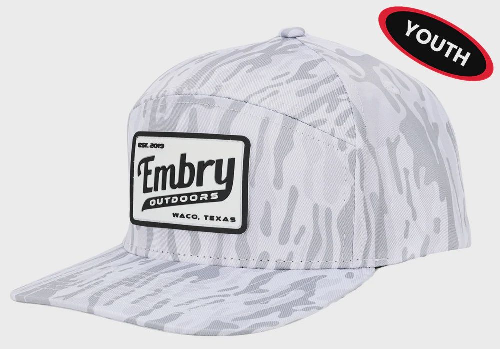 Youth White Ranch Camo 6 Panel Hat