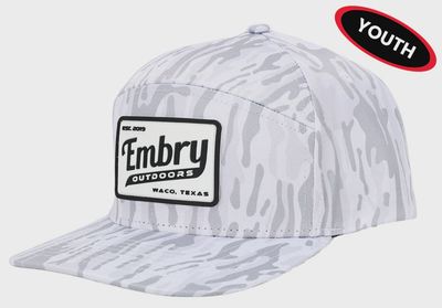 Youth White Ranch Camo 6 Panel Hat