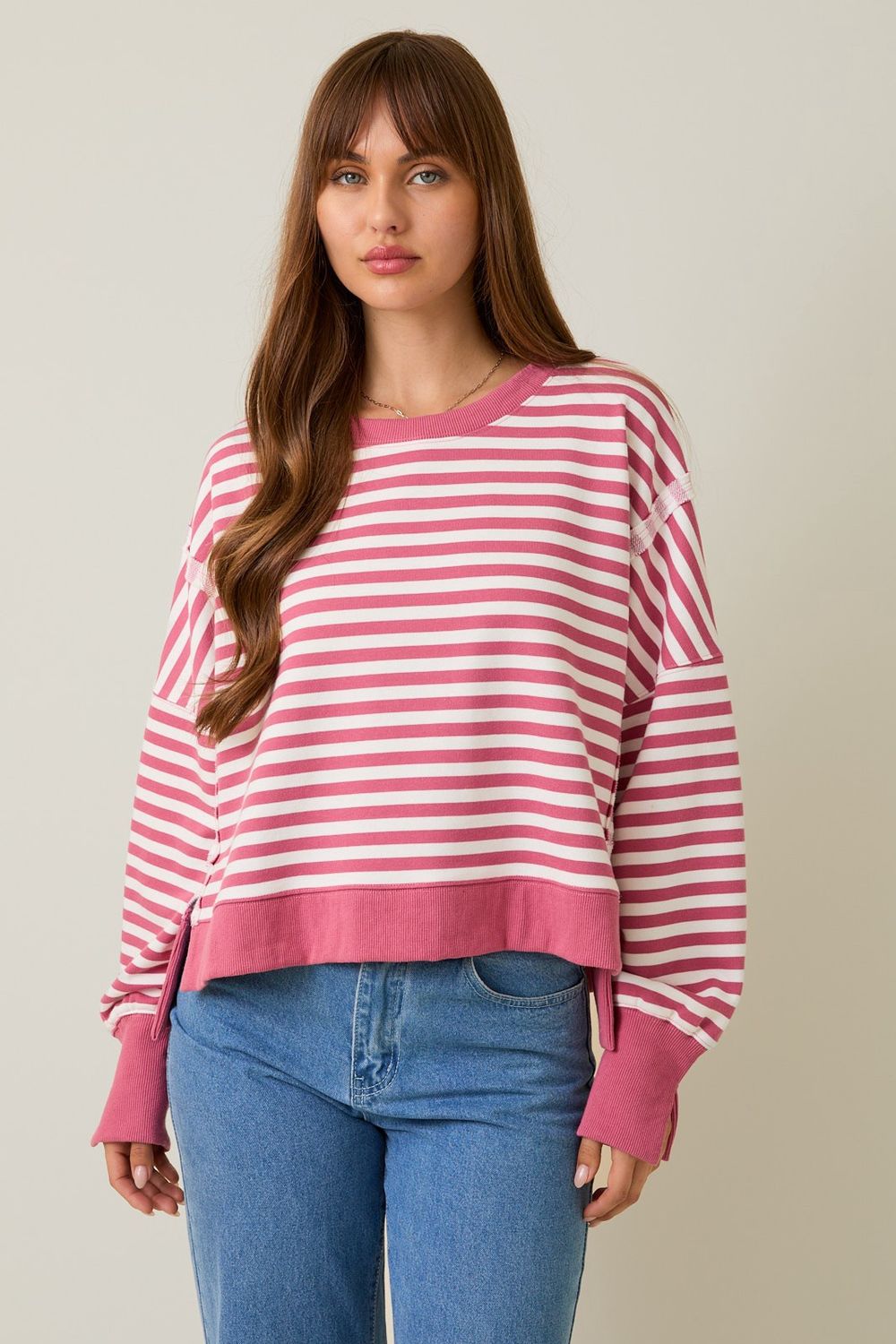 Good Day Striped Sweatshirt