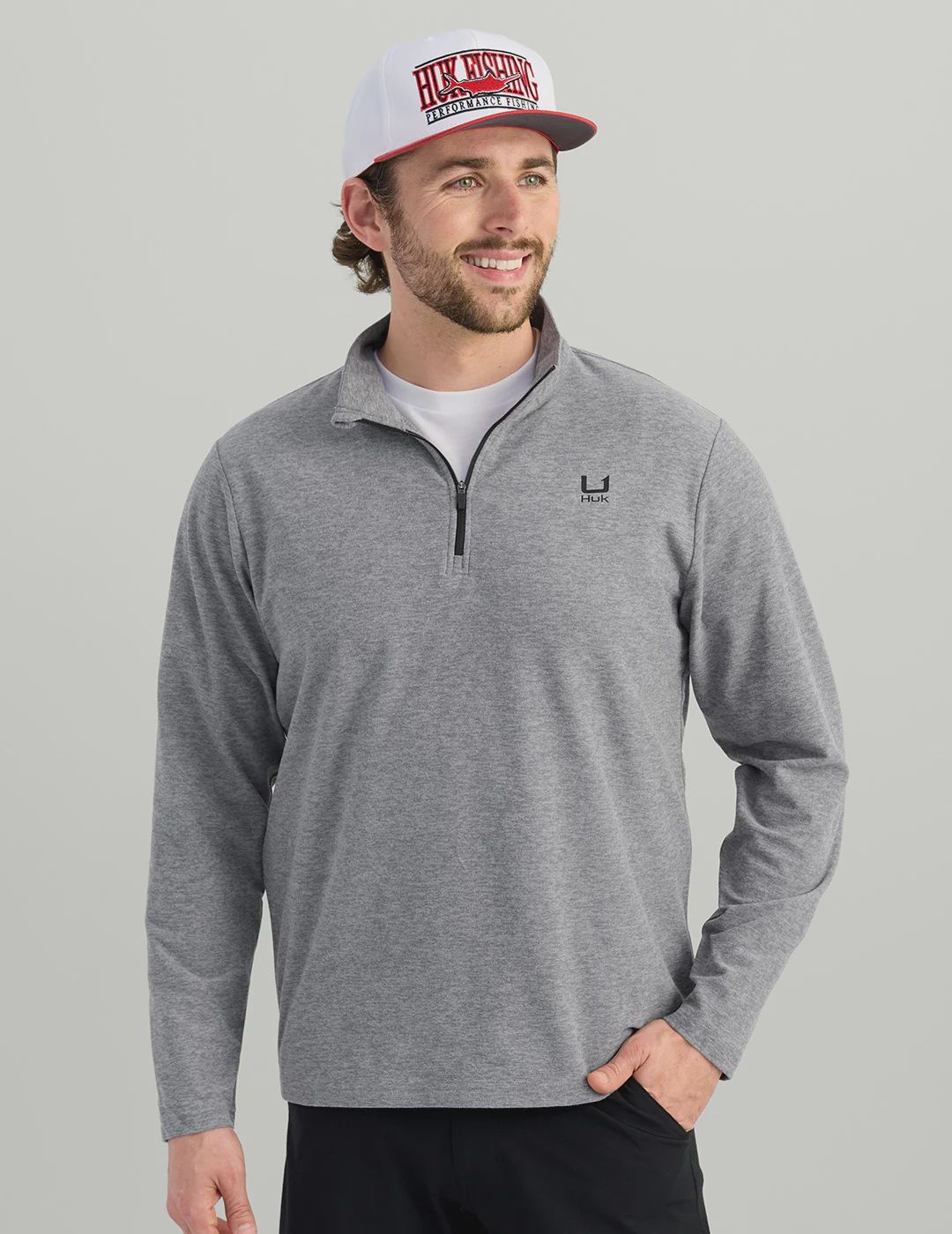 Leeward Lightweight 1/4 Zip Pullover, Color: 018-Night Owl Hthr, Size: MED