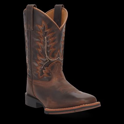 Children's Dexter Rust Brown Leather Western Boot
