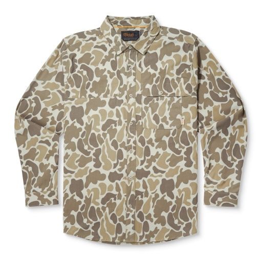 Big Pine Field Camo Button Up Shirt, Colour: KHAKI MALLARD CAMO, Size: M