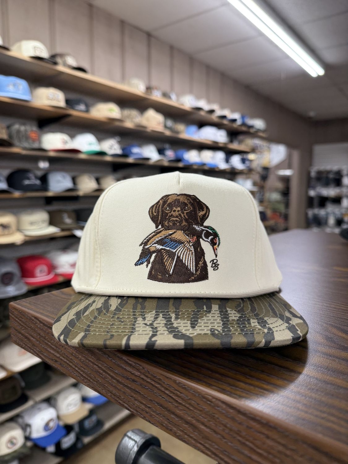 Chocolate Lab &amp; Woodie Rope Hat - Cream/Bottomland