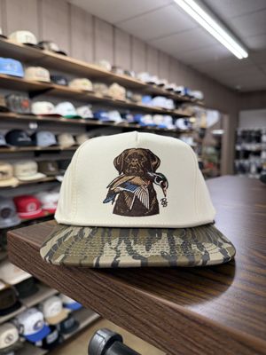 Chocolate Lab &amp; Woodie Rope Hat - Cream/Bottomland