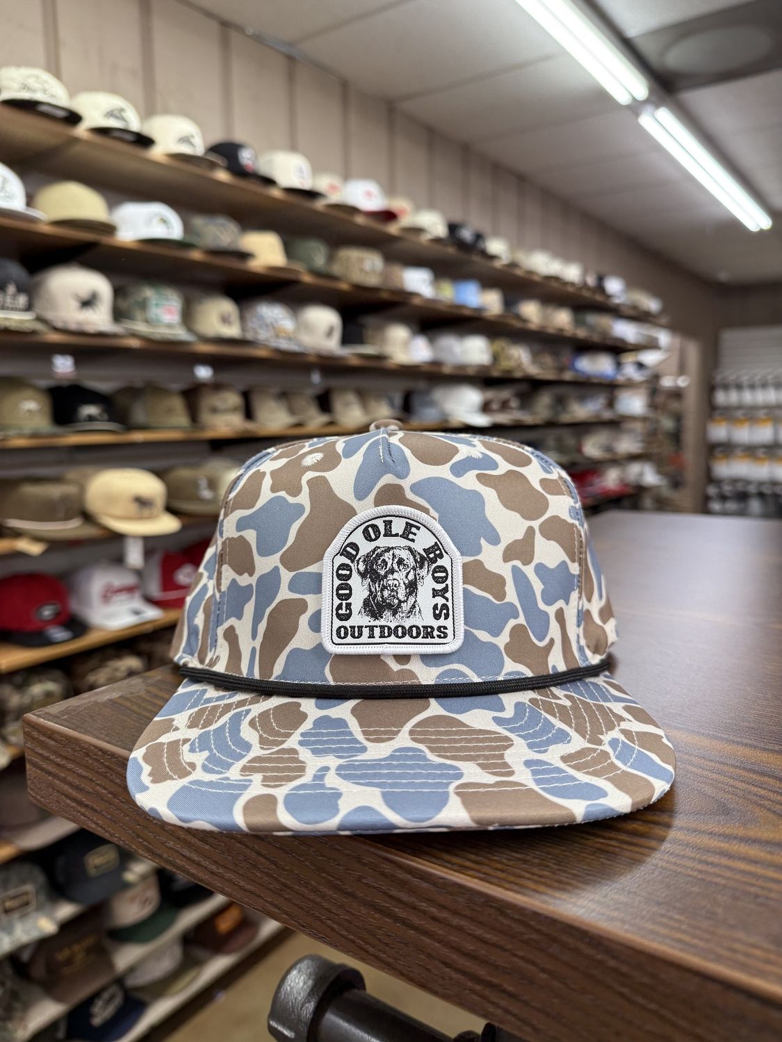 Dog Head Patch- Blue Camo Rope