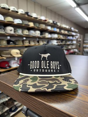 Lab Arched Tan Rope Hat Black Camo