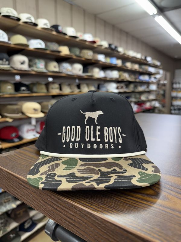 Lab Arched Tan Rope Hat Black Camo