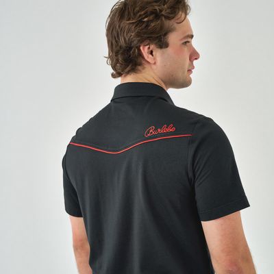 Pearl Snap Performance Polo - Black &amp; Red