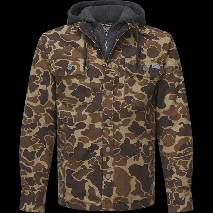 Campfire Canvas Shirt Jac Hoodie, Color: Old School, Size: SML